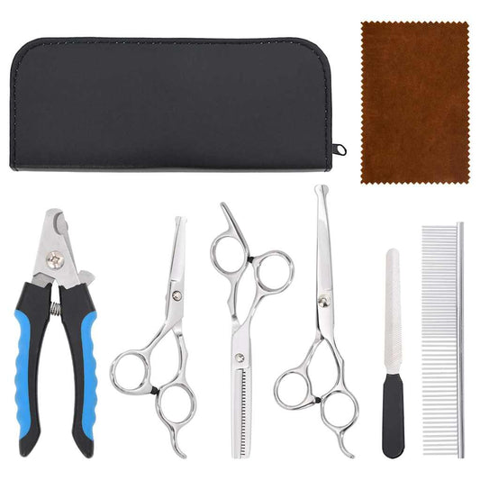 vidaXL Σετ ψαλιδιών περιποίησης σκύλων 6 τεμαχίων από ανοξείδωτο