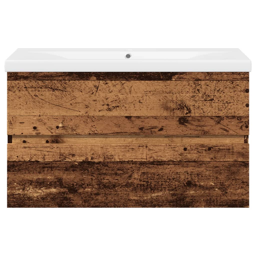 vidaXL Ντουλάπι με Ενσωματωμένο Νιπτήρα Παλιό Ξύλο