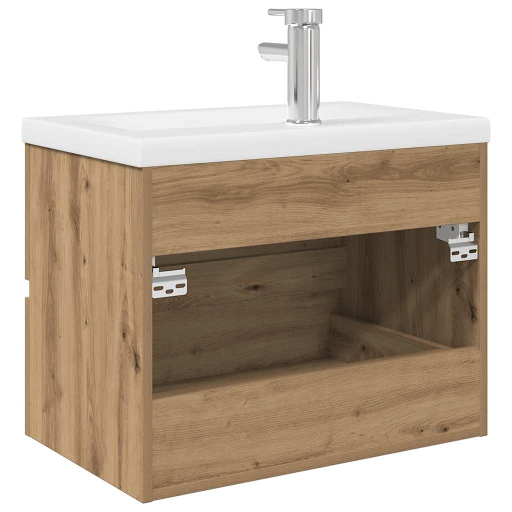 vidaXL Έπιπλο νεροχύτη με ενσωματωμένη λεκάνη και βρύση Artisan Oak