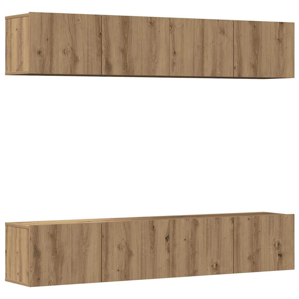 vidaXL 4 τεμαχίων σετ επίτοιχου ντουλαπιού τηλεόρασης