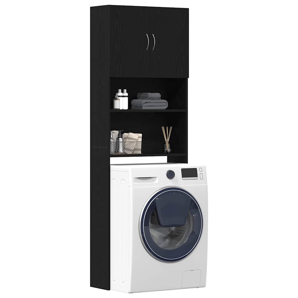 vidaXL Ντουλάπι Πλυντηρίου Ρούχων Μαύρο Δρυς 64x24x190 εκ. από Τεχνητό Ξύλο