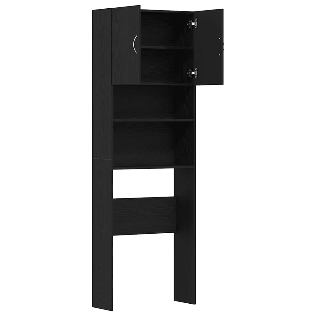vidaXL Ντουλάπι Πλυντηρίου Ρούχων Μαύρο Δρυς 64x24x190 εκ. από Τεχνητό Ξύλο