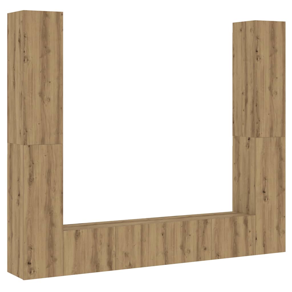 vidaXL 6 τεμαχίων σετ επίτοιχου ντουλαπιού τηλεόρασης