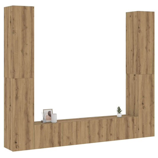 vidaXL 6 τεμαχίων σετ επίτοιχου ντουλαπιού τηλεόρασης