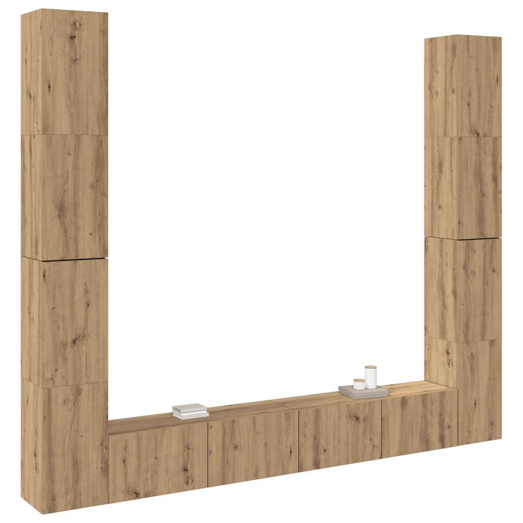 vidaXL 6 τεμαχίων σετ επίτοιχου ντουλαπιού τηλεόρασης