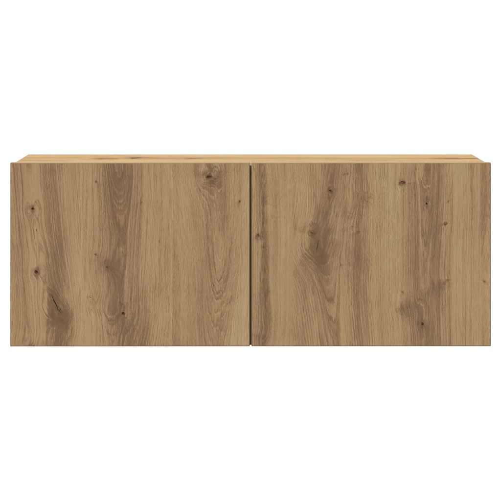 vidaXL Σετ ντουλαπιών τηλεόρασης 7 τεμαχίων Επιτοίχιο Τεχνικής Δρυς