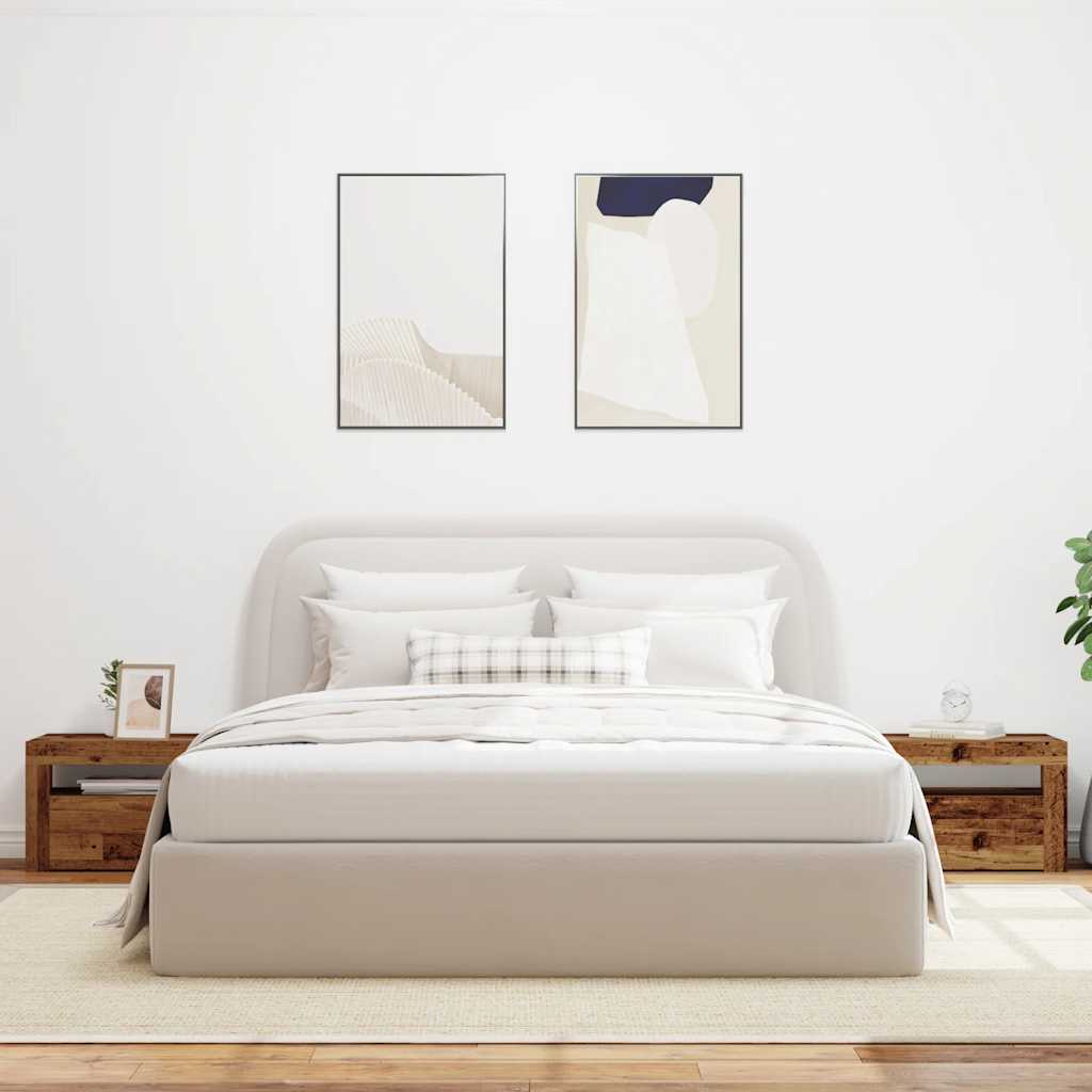 vidaXL Κομοδίνα με LED 2 τεμ. Παλιό ξύλο 60 x 35 x 40 εκ.