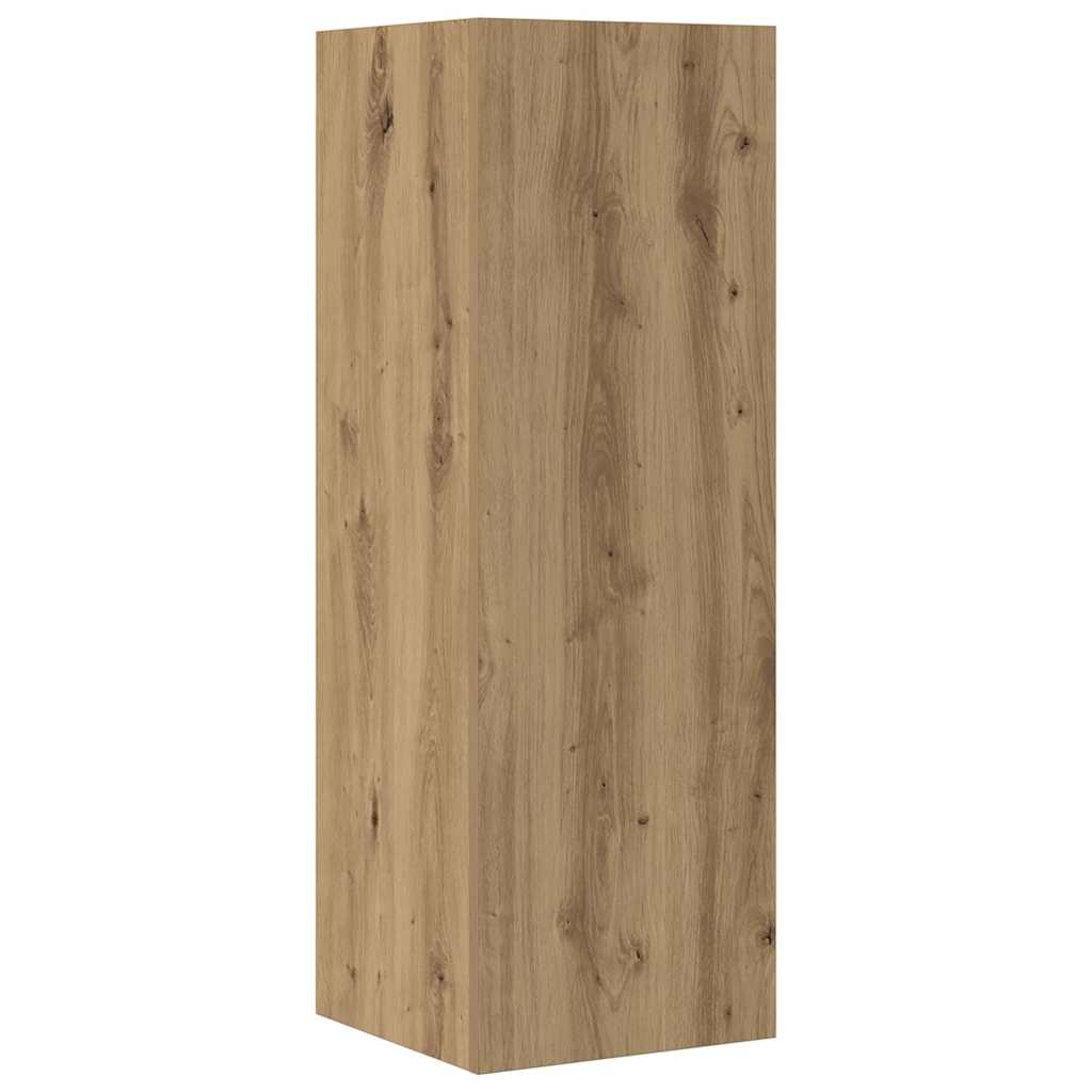 vidaXL Σετ ντουλαπιών τηλεόρασης 4 τεμαχίων Επιτοίχιο Τεχνικής Δρυς