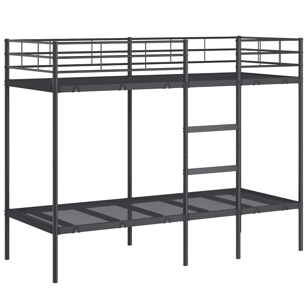vidaXL Κουκέτα χωρίς στρώμα Μαύρο 75x190 cm Ατσάλι