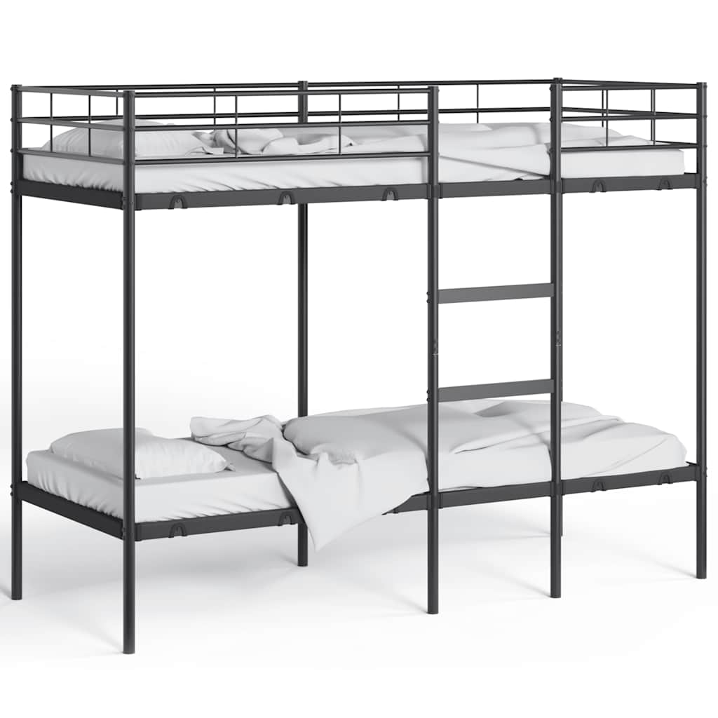 vidaXL Κουκέτα χωρίς στρώμα Μαύρο 75x190 cm Ατσάλι