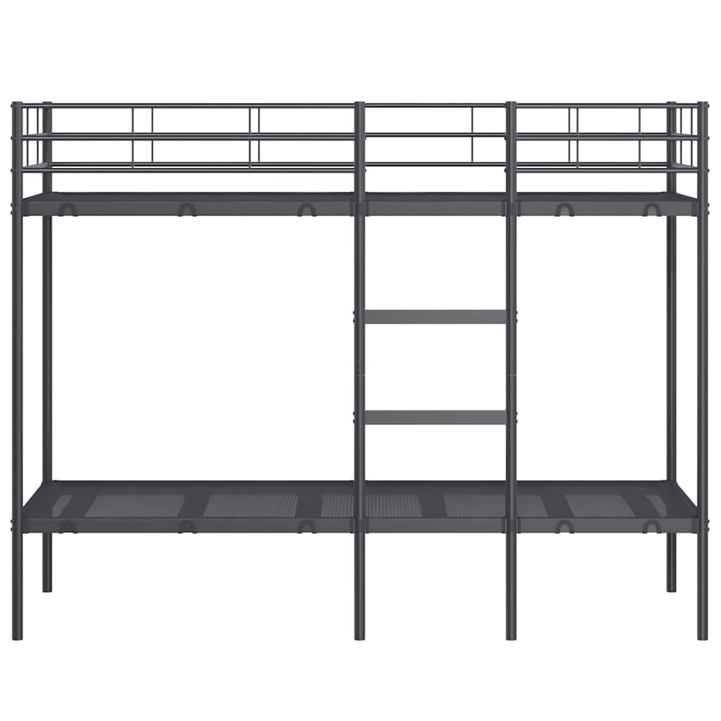 vidaXL Κουκέτα χωρίς στρώμα Μαύρο 75x190 cm Ατσάλι