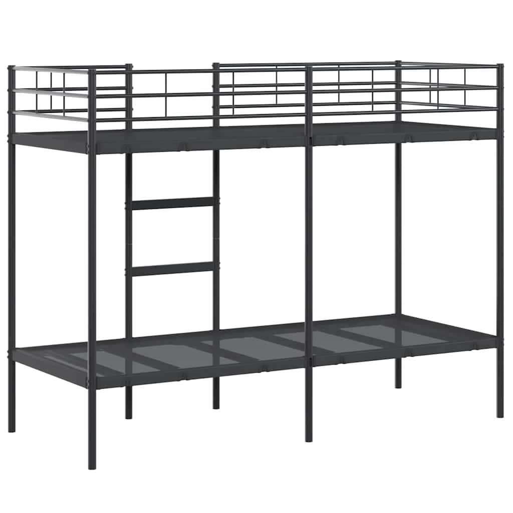 vidaXL Κουκέτα χωρίς στρώμα Μαύρο 75x190 cm Ατσάλι