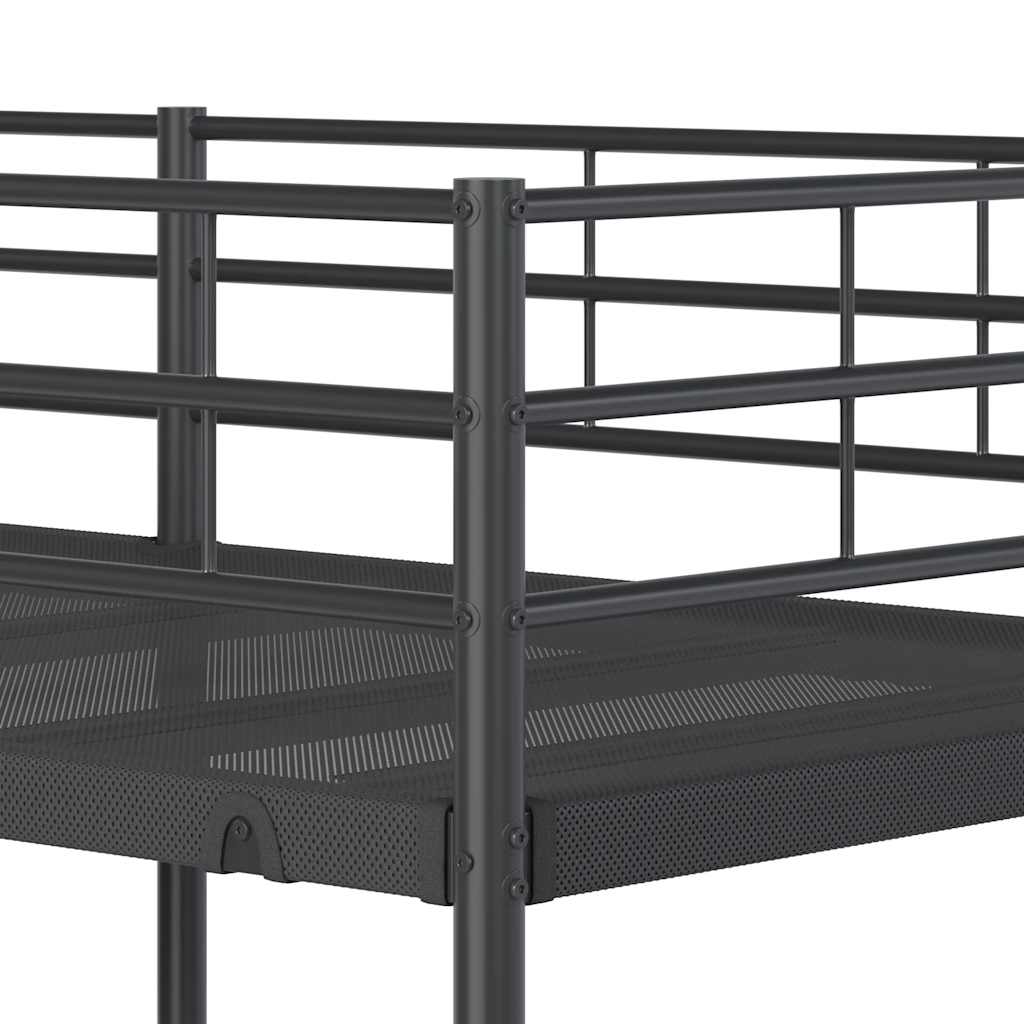 vidaXL Κουκέτα χωρίς στρώμα Μαύρο 75x190 cm Ατσάλι