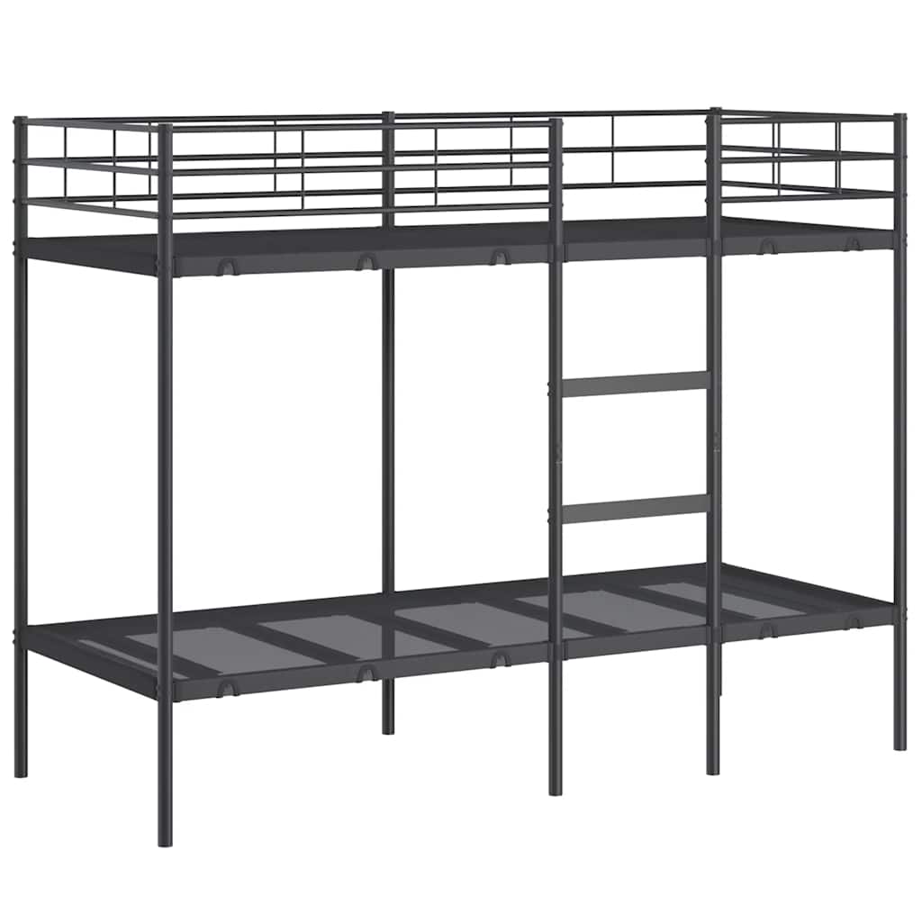 vidaXL Κουκέτα χωρίς στρώμα Μαύρο 80x200 cm Ατσάλι