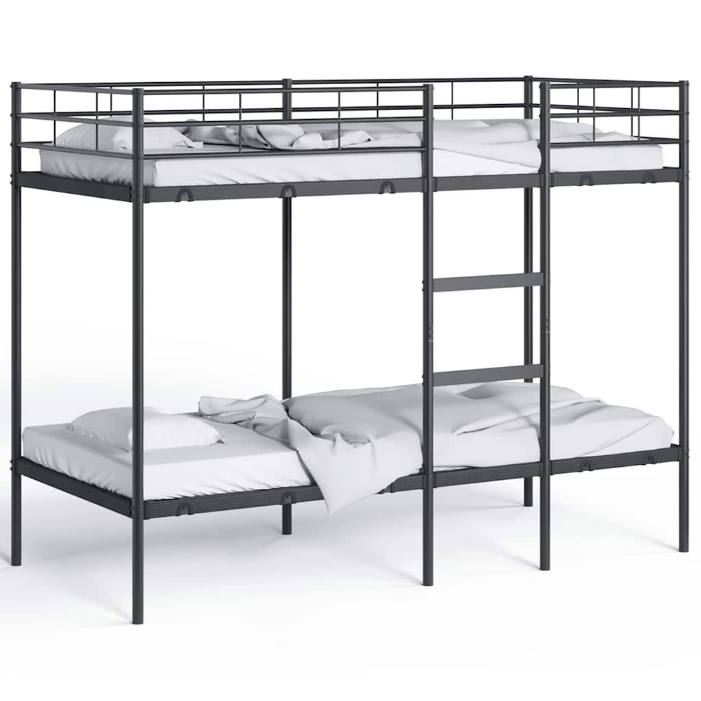 vidaXL Κουκέτα χωρίς στρώμα Μαύρο 90x190 cm Ατσάλι