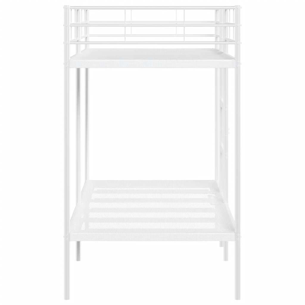 vidaXL Κουκέτα χωρίς στρώμα Λευκό 90x190 cm Ατσάλι