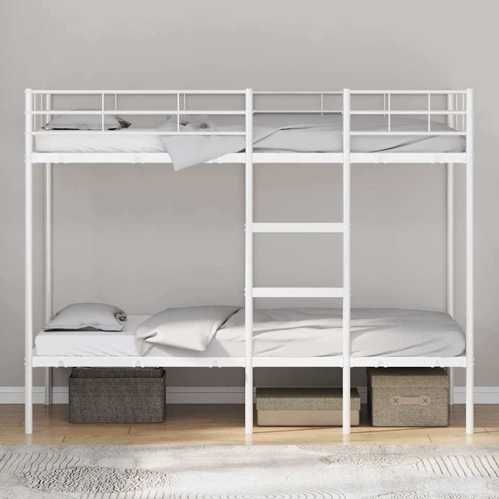 vidaXL Κουκέτα χωρίς στρώμα Λευκό 100x190 cm Ατσάλι