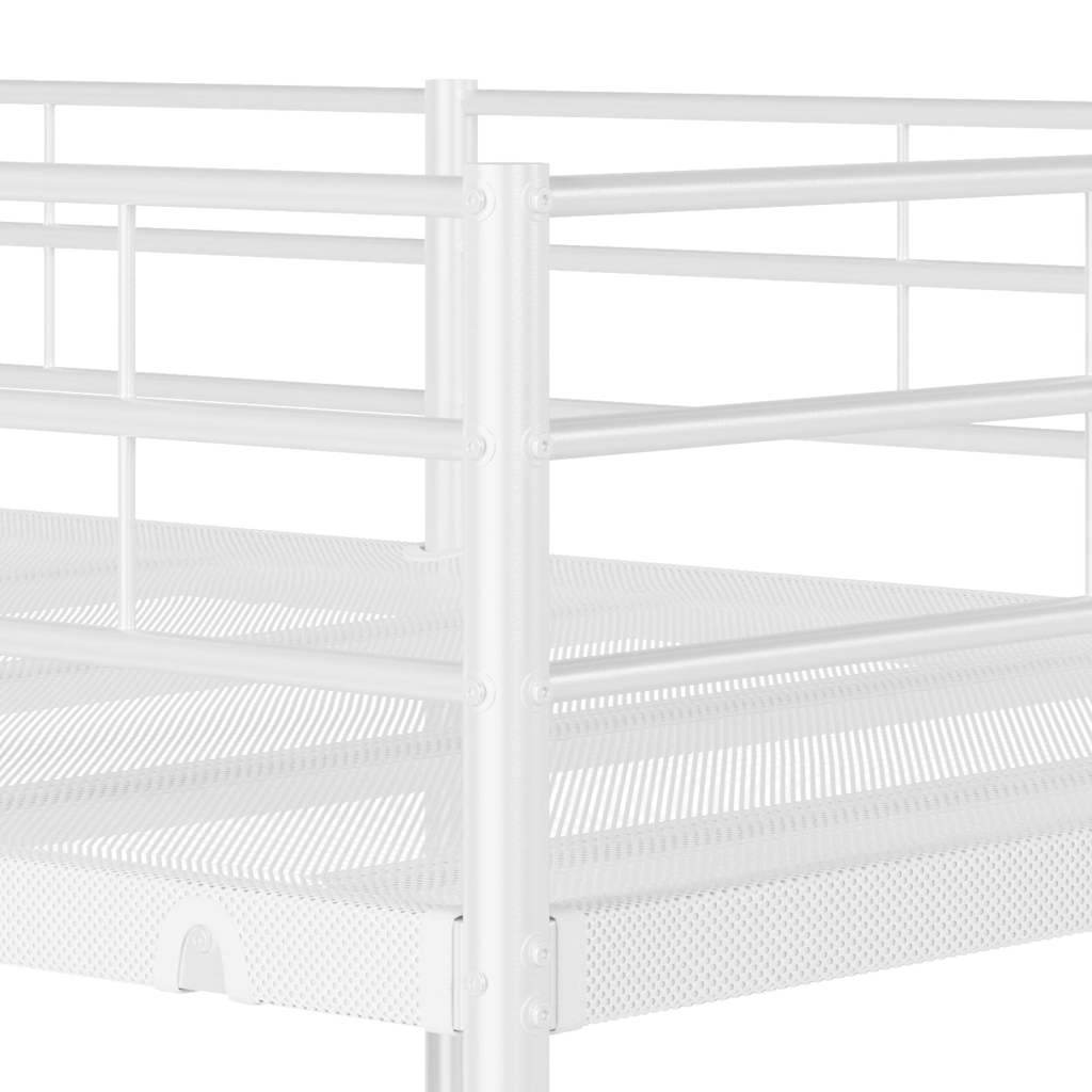 vidaXL Κουκέτα χωρίς στρώμα Λευκό 100x190 cm Ατσάλι