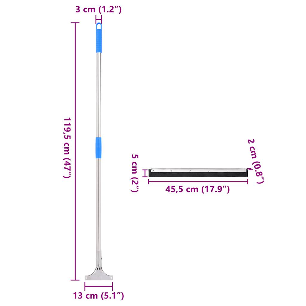 vidaXL Κεφαλή Σκουπίσματος Δαπέδου 45,5x119,5 εκ. Ατσάλι/Καουτσούκ