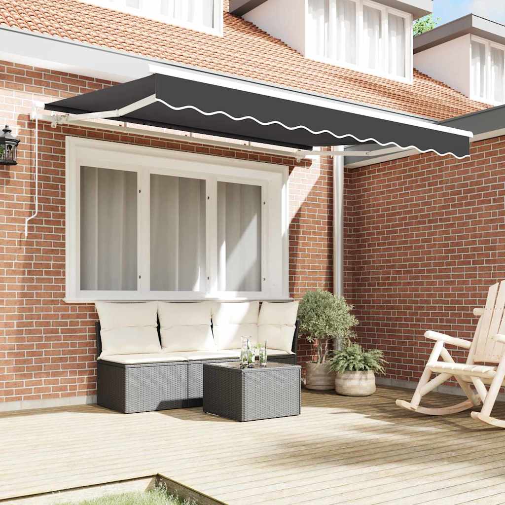 vidaXL Ύφασμα αντικατάστασης τέντας Ανθρακί 235 x 195 εκ. Πολυεστέρας