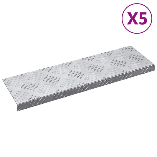 vidaXL Σκαλοπάτι Ορθογώνιος 5 pcs Ασημί 60 x 18 εκ Αλουμίνιο