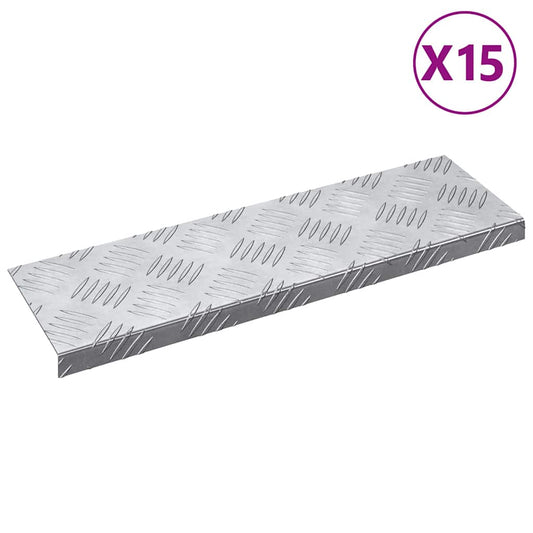 vidaXL Επιφάνειες Καρό 15 pcs Ασημί 60 x 18 εκ Αλουμίνιο