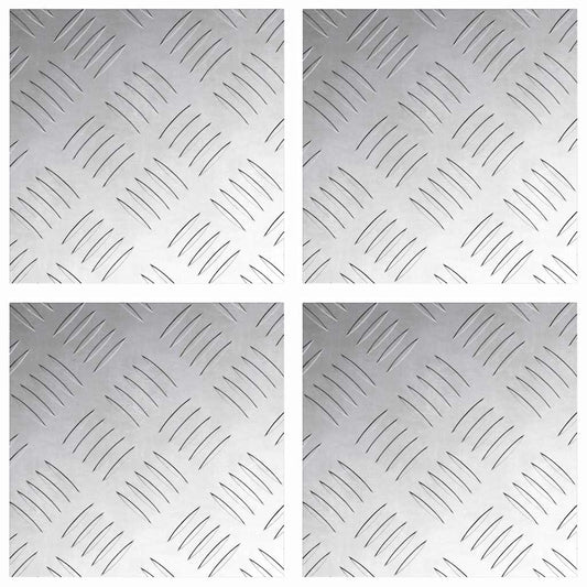 vidaXL Σκαλοπάτι 4 τμχ. 20 x 20 cm Ασημί Αλουμίνιο τετράγωνο