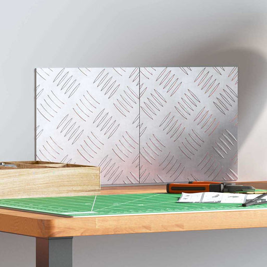 vidaXL Επιφάνειες Καρό 2 pcs Ασημί 20 x 20 cm Αλουμίνιο