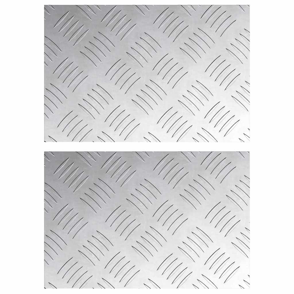 vidaXL Επιφάνειες Καρό 2 pcs Ασημί 30 x 20 cm Αλουμίνιο
