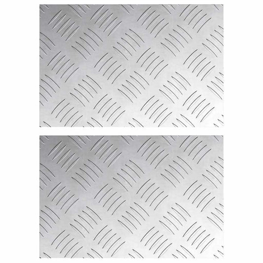 vidaXL Επιφάνειες Καρό 2 pcs Ασημί 30 x 20 cm Αλουμίνιο