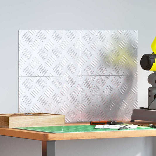 vidaXL Επιφάνειες Καρό 4 pcs Ασημί 30 x 20 cm Αλουμίνιο