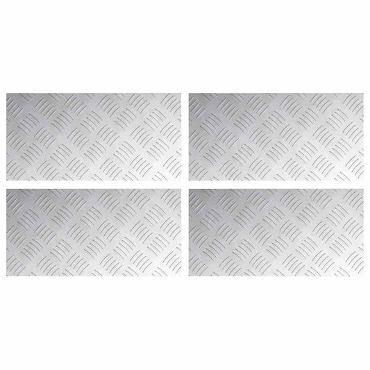 vidaXL Επιφάνειες Καρό 4 pcs Ασημί 40 x 20 cm Αλουμίνιο