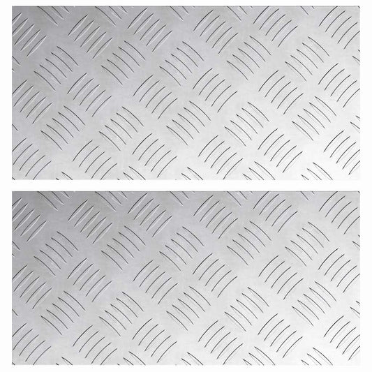 vidaXL Επιφάνειες Καρό 2 pcs Ασημί 40 x 20 cm Αλουμίνιο