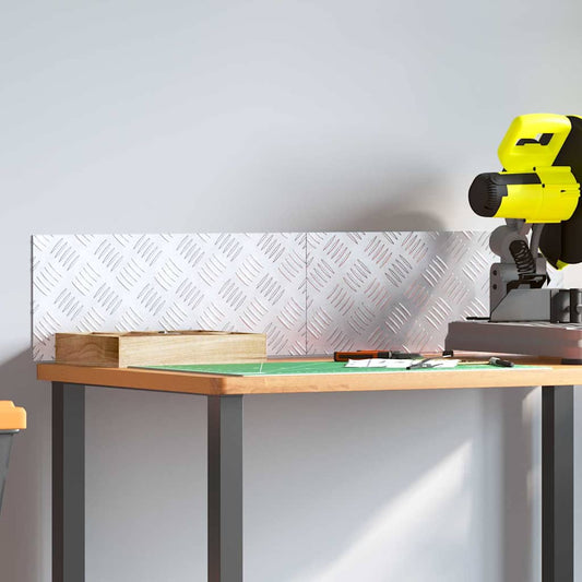 vidaXL Επιφάνειες Καρό 2 pcs Ασημί 50 x 20 cm Αλουμίνιο