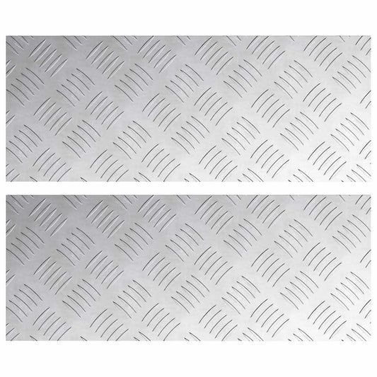 vidaXL Επιφάνειες Καρό 2 pcs Ασημί 50 x 20 cm Αλουμίνιο