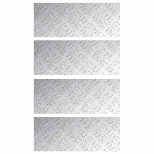 vidaXL Επιφάνειες Καρό 4 pcs Ασημί 50 x 20 cm Αλουμίνιο
