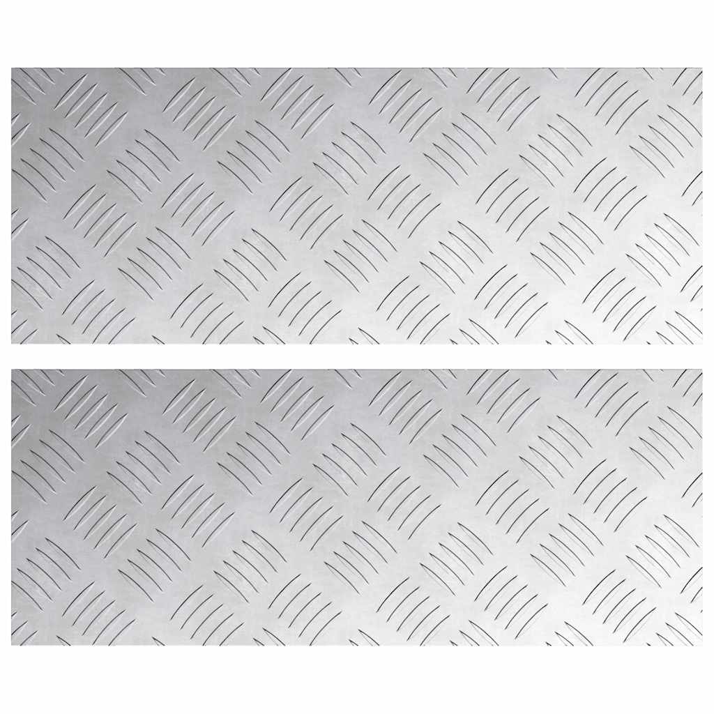 vidaXL Επιφάνειες Καρό 2 pcs Ασημί 50 x 20 cm Αλουμίνιο