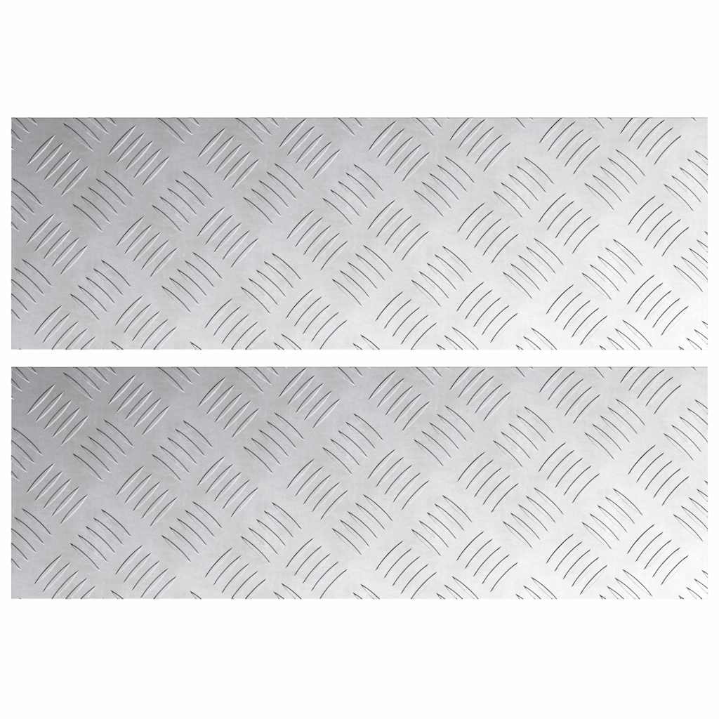 vidaXL Επιφάνειες Καρό 2 pcs Ασημί 60 x 20 cm Αλουμίνιο