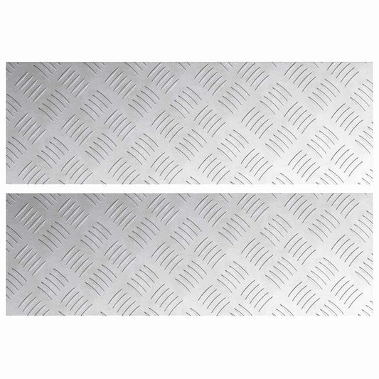 vidaXL Επιφάνειες Καρό 2 pcs Ασημί 60 x 20 cm Αλουμίνιο