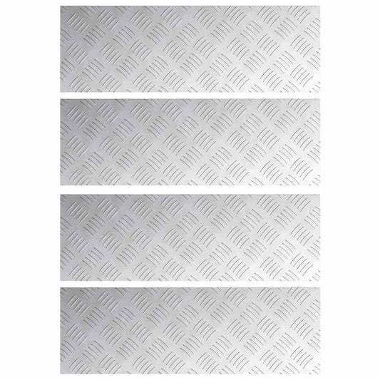 vidaXL Σκαλοπάτι 4 τμχ. 60 x 20 cm Ασημί Αλουμίνιο Ορθογώνιος