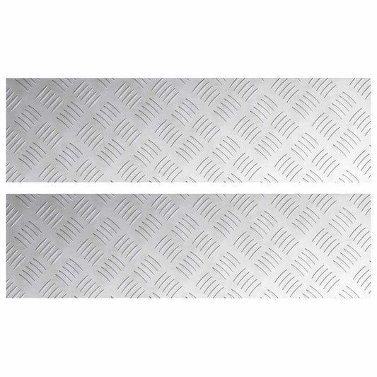 vidaXL Επιφάνειες Καρό 2 pcs Ασημί 70 x 20 cm Αλουμίνιο