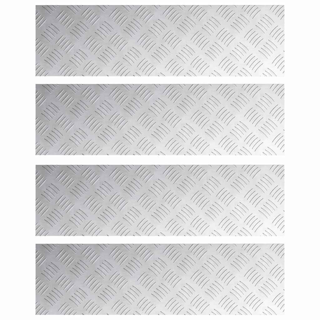 vidaXL Επιφάνειες Καρό 4 pcs Ασημί 70 x 20 cm Αλουμίνιο