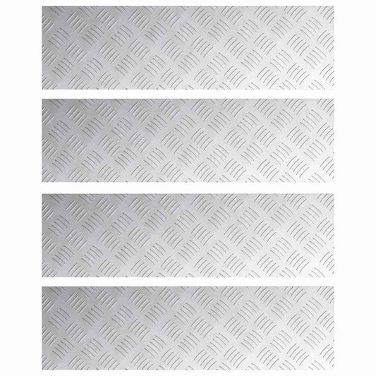 vidaXL Επιφάνειες Καρό 4 pcs Ασημί 70 x 20 cm Αλουμίνιο