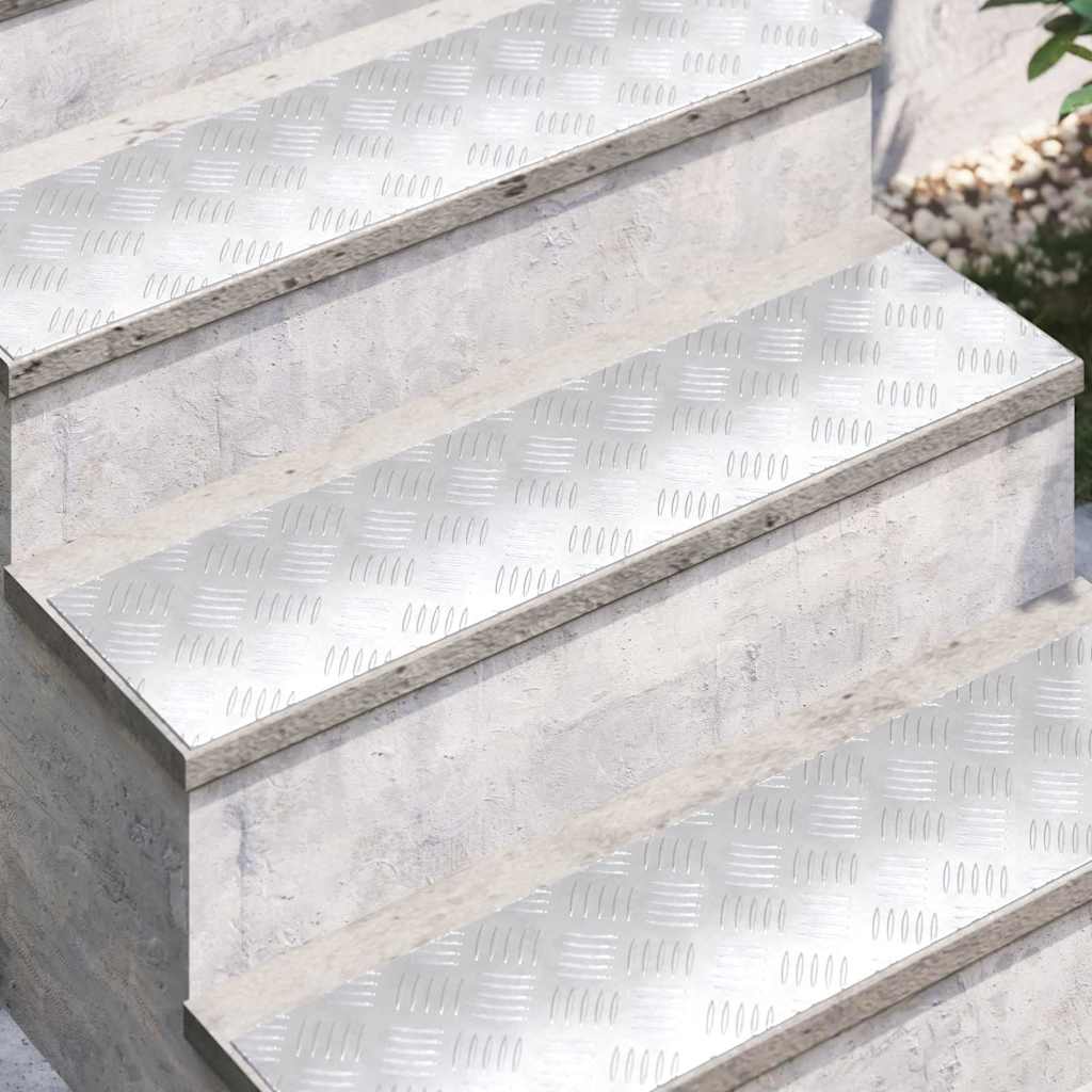 vidaXL Επιφάνειες Καρό 2 pcs Ασημί 80 x 20 cm Αλουμίνιο