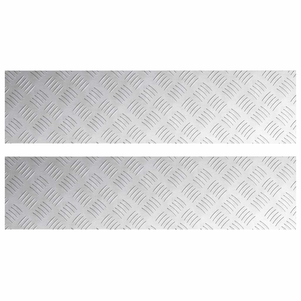 vidaXL Επιφάνειες Καρό 2 pcs Ασημί 80 x 20 cm Αλουμίνιο