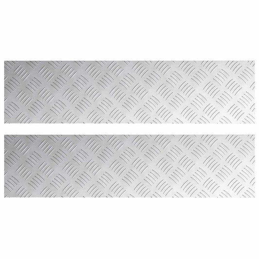 vidaXL Επιφάνειες Καρό 2 pcs Ασημί 80 x 20 cm Αλουμίνιο