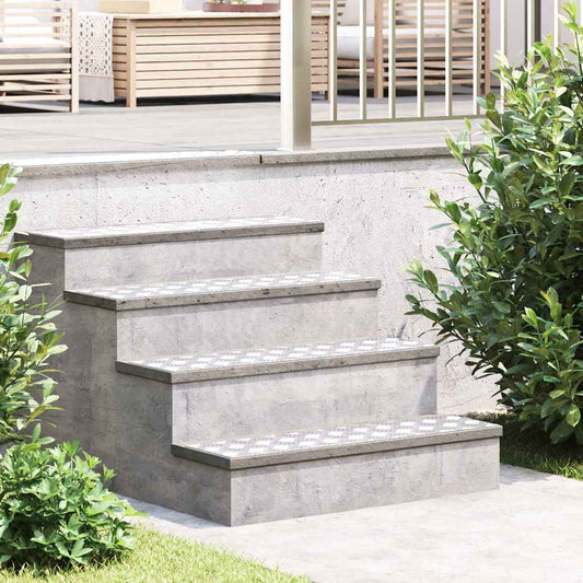 vidaXL Σκαλοπάτι 4 τμχ. 80 x 20 cm Ασημί Αλουμίνιο Ορθογώνιος