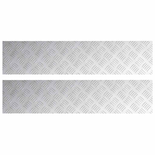 vidaXL Επιφάνειες Καρό 2 pcs Ασημί 90 x 20 cm Αλουμίνιο