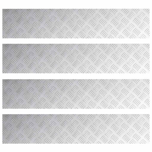 vidaXL Επιφάνειες Καρό 4 pcs Ασημί 100 x 20 cm Αλουμίνιο