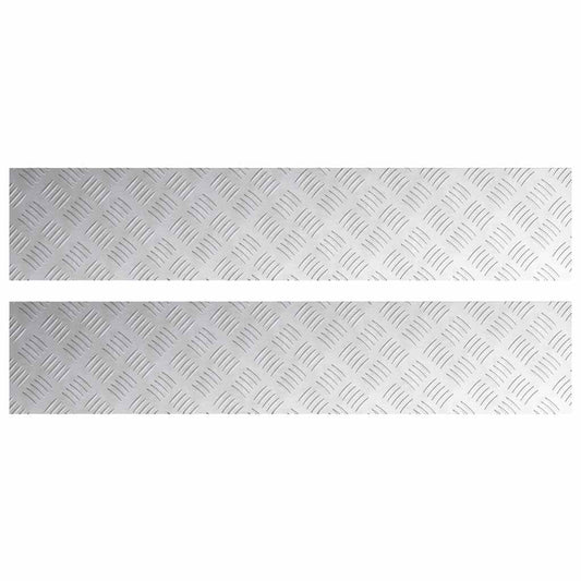 vidaXL Επιφάνειες Καρό 2 pcs Ασημί 100 x 20 cm Αλουμίνιο